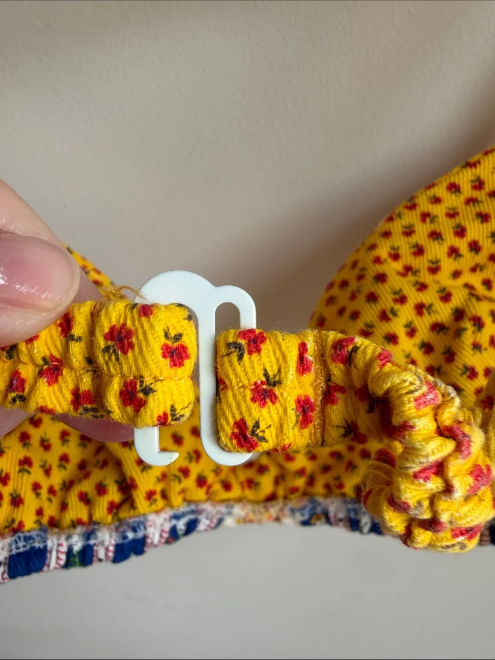 VTG Lanz of Salzburg Patchwork Ribbed Bikini Top